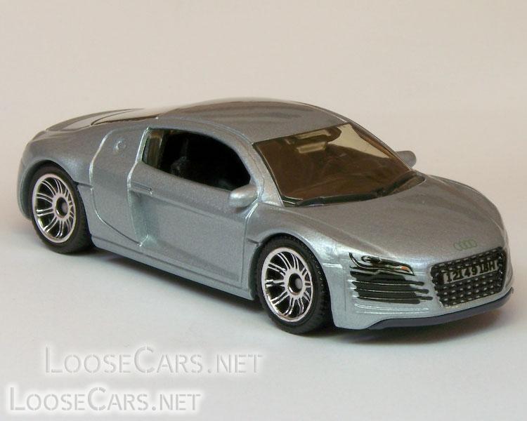 Matchbox Audi R8: 2007 #14 MBX Metal (Silver) Front Right