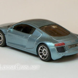 Matchbox Audi R8: 2007 #14 MBX Metal (Light Blue) Rear Left