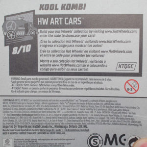 Hot Wheels Kool Kombi: 2018 #353 (Grey) Card Rear
