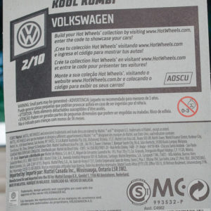 Hot Wheels Kool Kombi: 2019 #136 (Blue) Card Rear