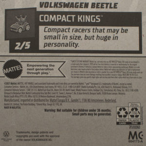 Hot Wheels VW Bug 2022 42 Compact Kings Green - Card Rear
