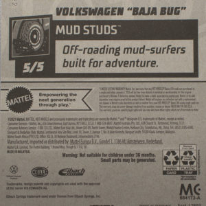 Hot Wheels Volkswagen Baja Bug 2022 160 Mud Studs Aqua - Card Rear