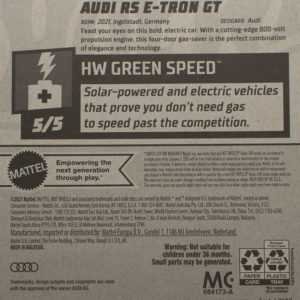 Hot Wheels Audi e-tron GT 2022 176 HW Green Speed Grey - Card Back