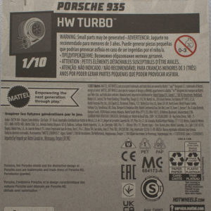 Matchbox Porsche 935 2022 12 HW Turbo Black - Card Rear