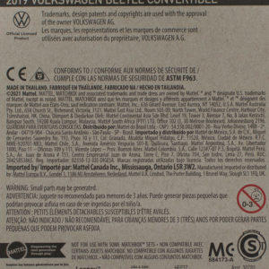 Matchbox 2019 Volkswagen Beetle Convertible 2022 14 - Card Front
