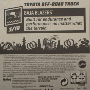 Hot Wheels Toyota Baja Truck 2021 4 Baja Blazers Red - Card Rear