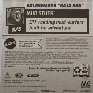 Hot Wheels Volkswagen Baja Bug 2022 160 Mud Studs Mint - Card Rear