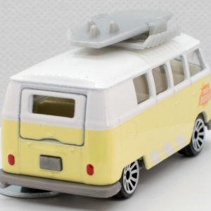 Jada Punch Buggy Volkswagen T1: 2021 Wave 3 White and Yellow with Surfboard - Rear Right