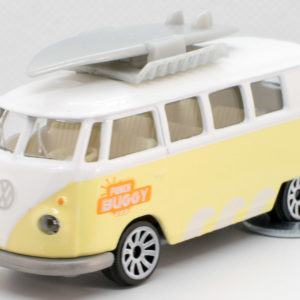 Jada Punch Buggy Volkswagen T1: 2021 Wave 3 White and Yellow with Surfboard - Front Left
