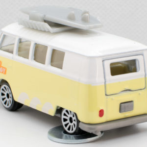 Jada Punch Buggy Volkswagen T1: 2021 Wave 3 White and Yellow with Surfboard - Rear Left