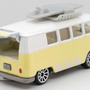 Jada Punch Buggy Volkswagen T1: 2021 Wave 3 White and Yellow with Surfboard - Rear Right Open